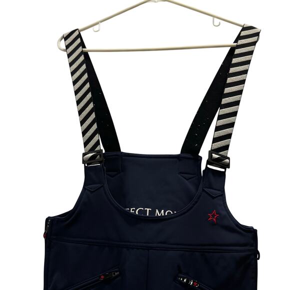 Perfect Moment Navy Softshell Ski Overalls Y14 Isola Snow Bib Pants - Picture 3 of 9